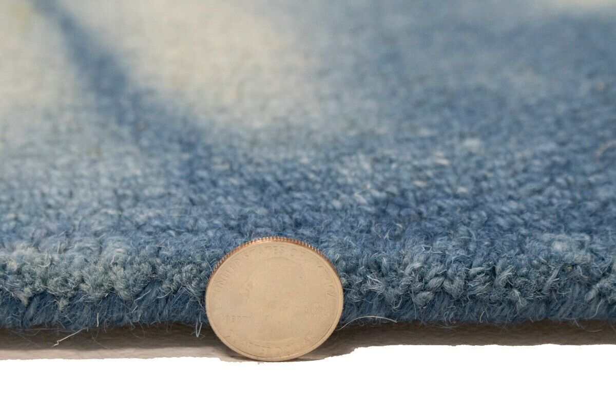 Hand-Tufted Blue Tie-Dye Rug Modern Kids Room