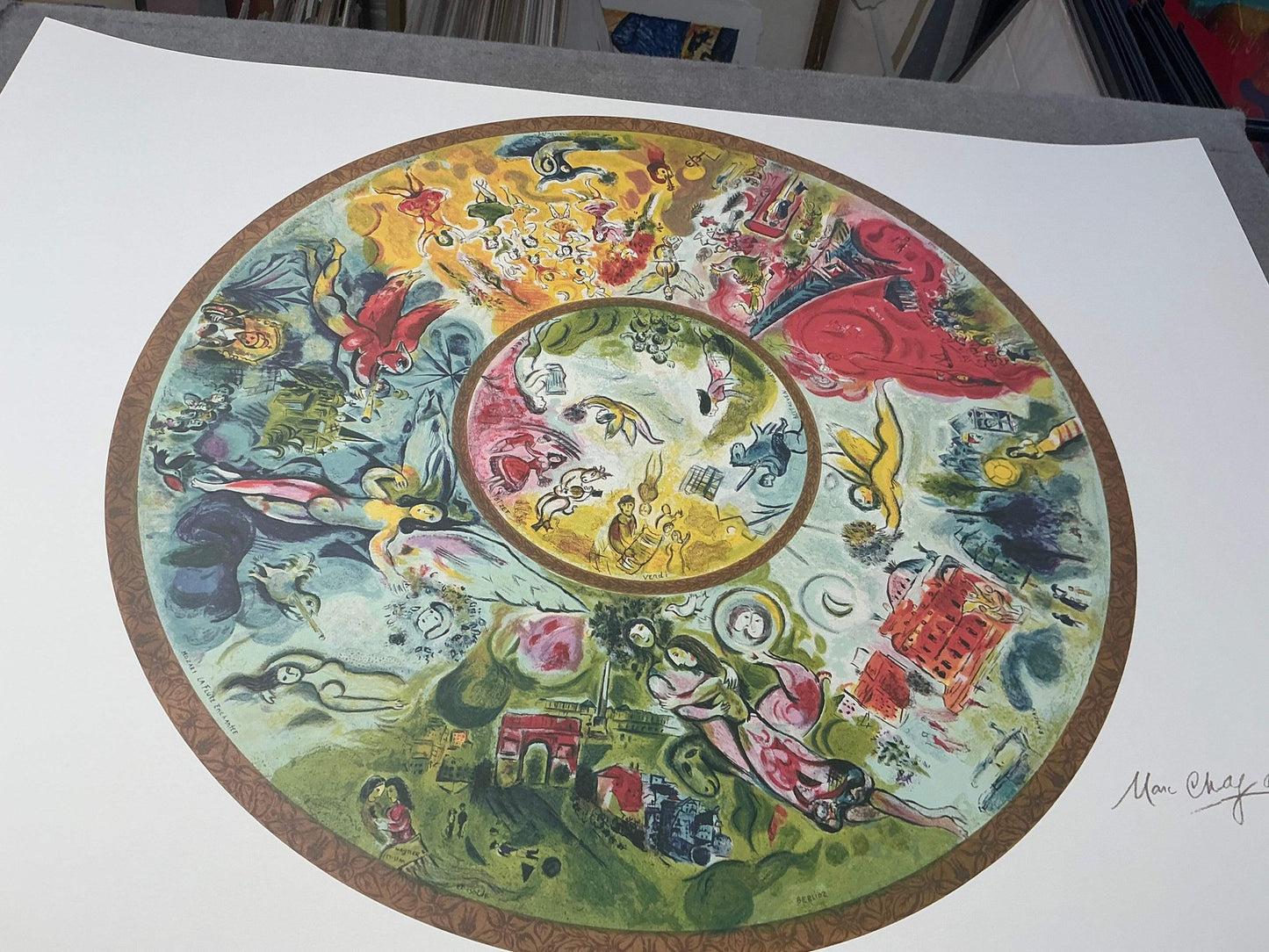 Marc Chagall Paris Opera Ceiling " Poster Modernism Green, Yello