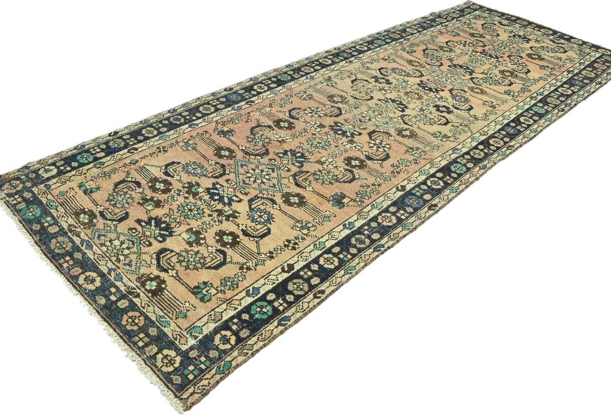 Vintage Antique Oriental Runner Rug Muted