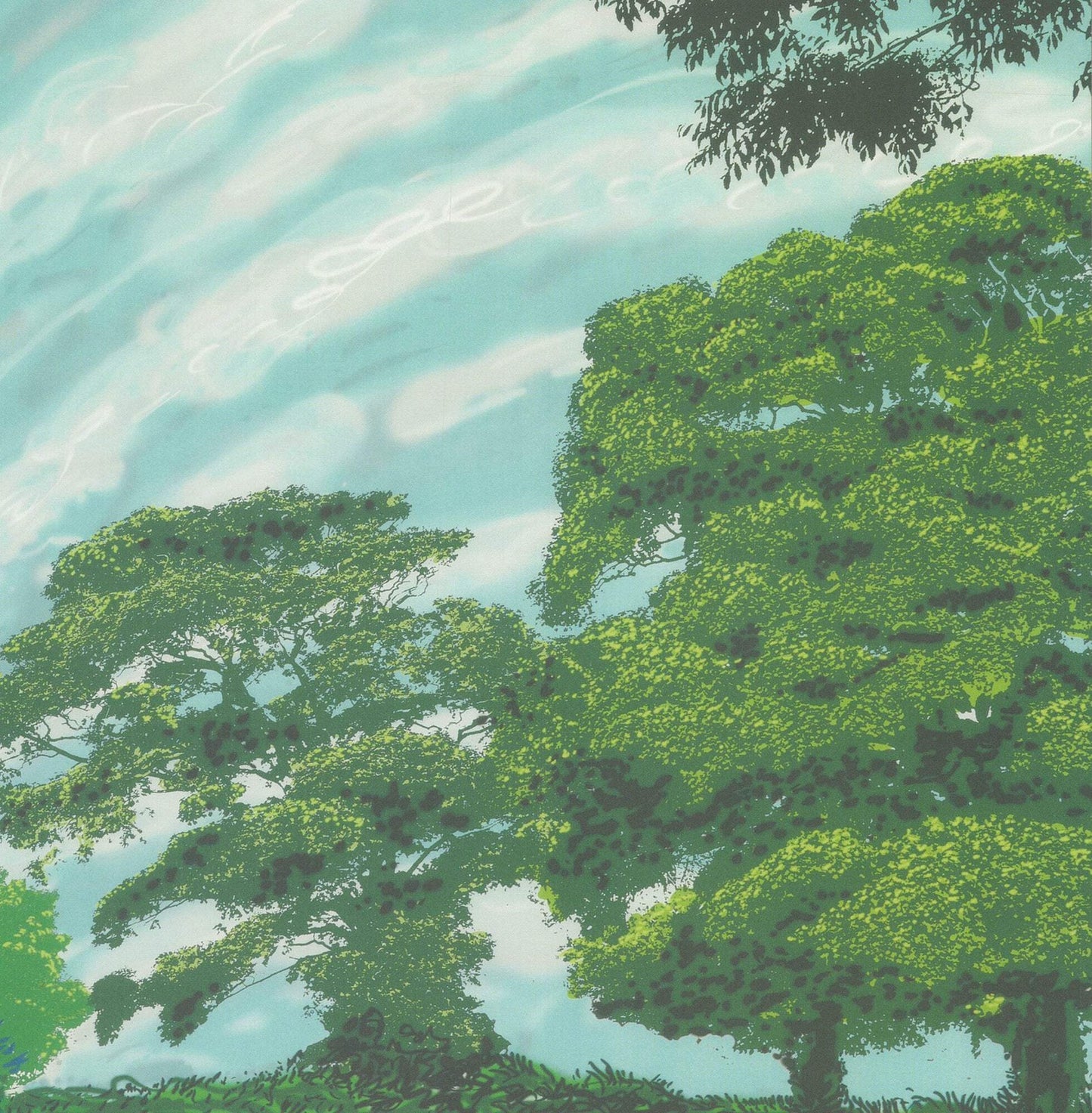 David Hockney Summer Sky " Offset Lithograph Pop Art Green Blue