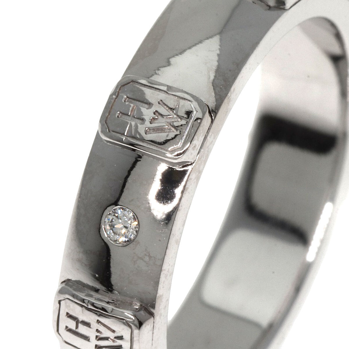 Harry Winston Ring Hw Logo Diamond K18 White