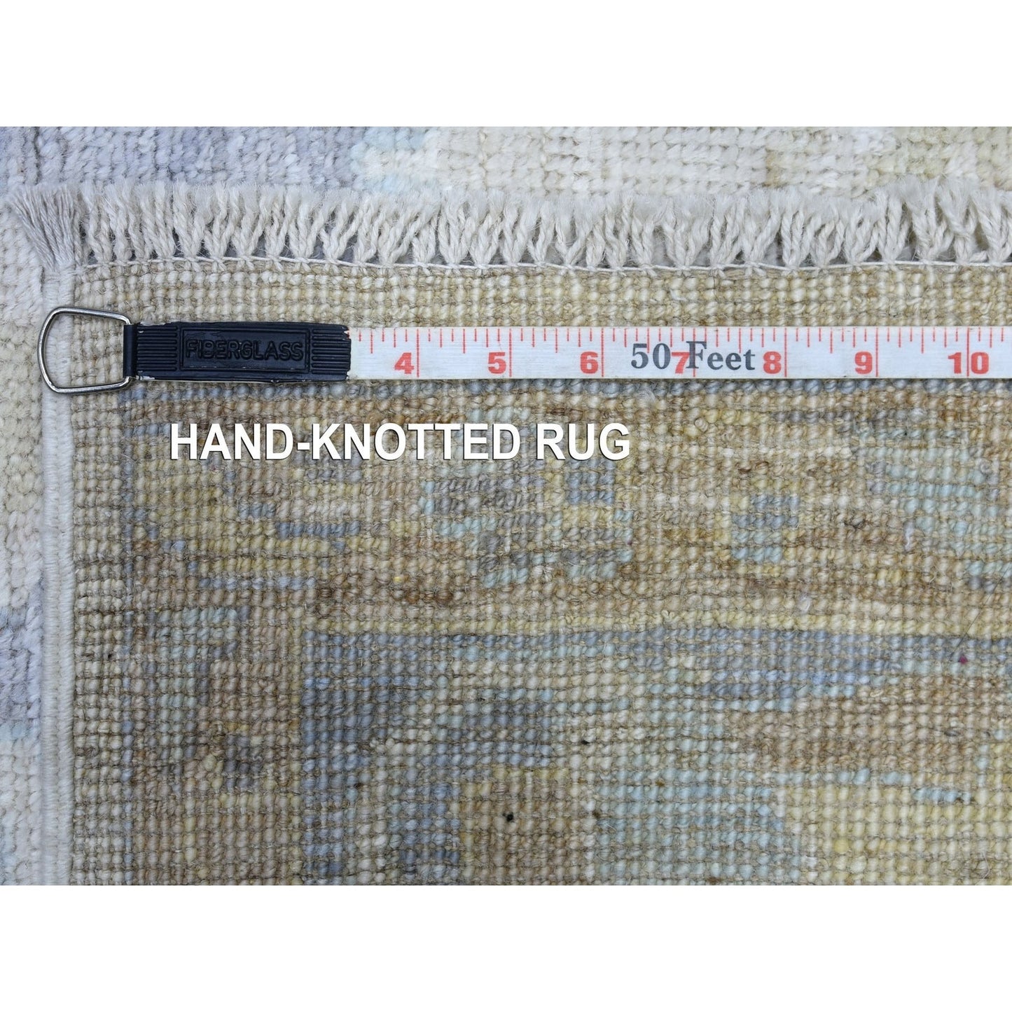 5'10"X8'9" Ivory Pure Wool Angora Oushak Hand Knotted Rug
