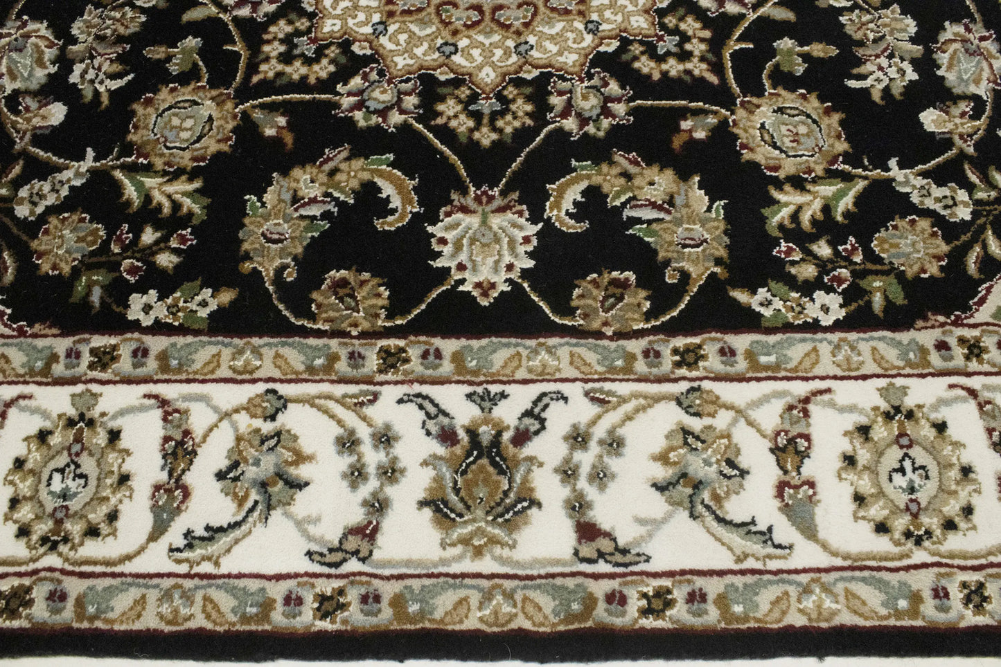 Handmade Indo-Nain Oriental Area Rug Floral