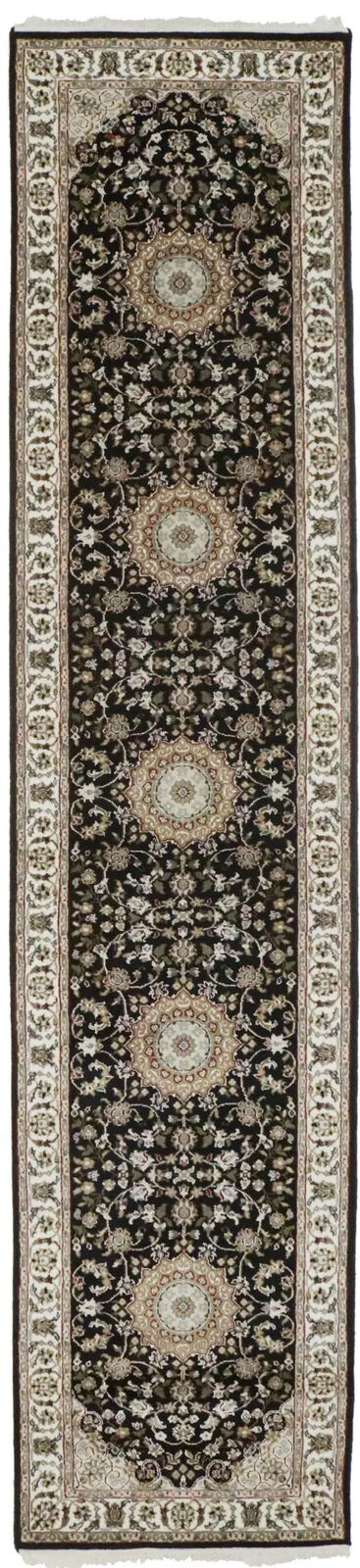Handmade Indo-Nain Oriental Runner Rug 3X12 Ft