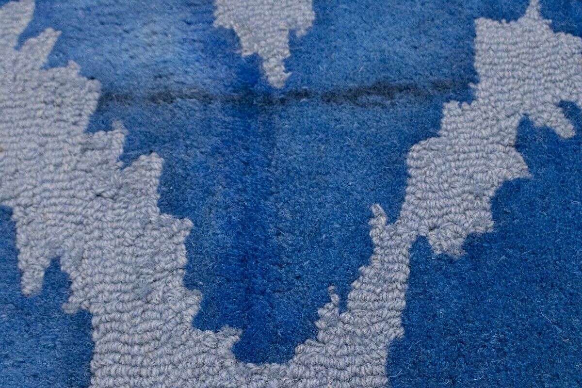 Blue Abstract Design Living Room Decor 5X8