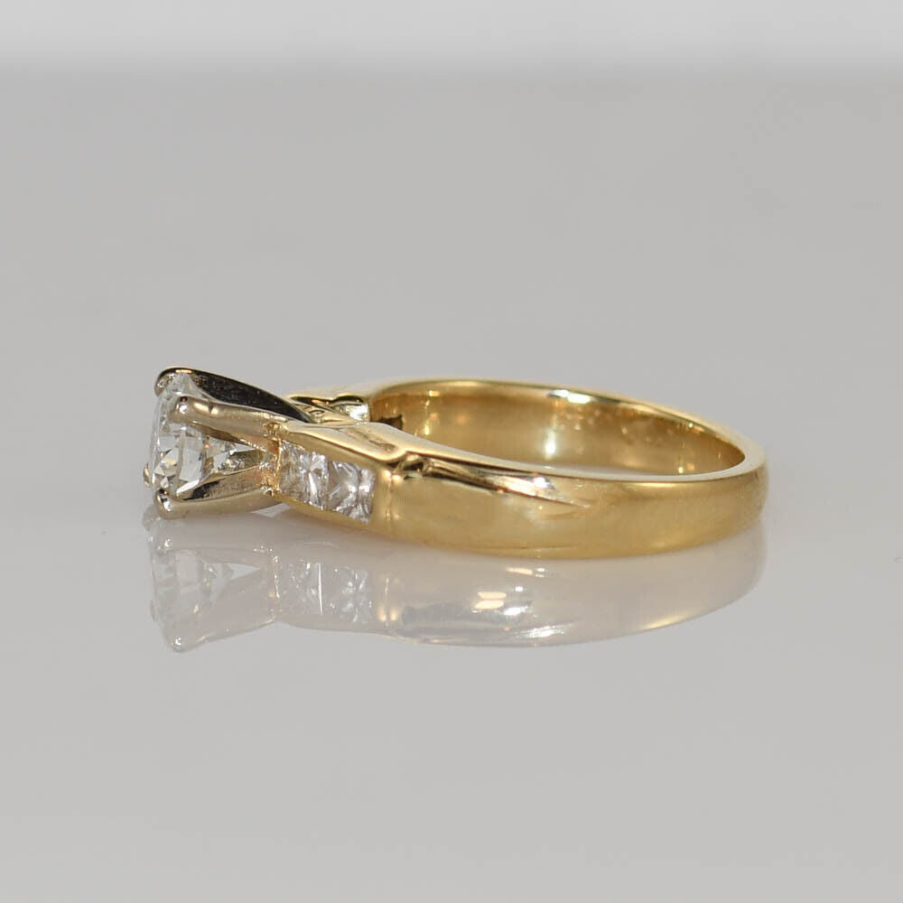 14K Yellow Gold Diamond Engagement Ring, .75Ct