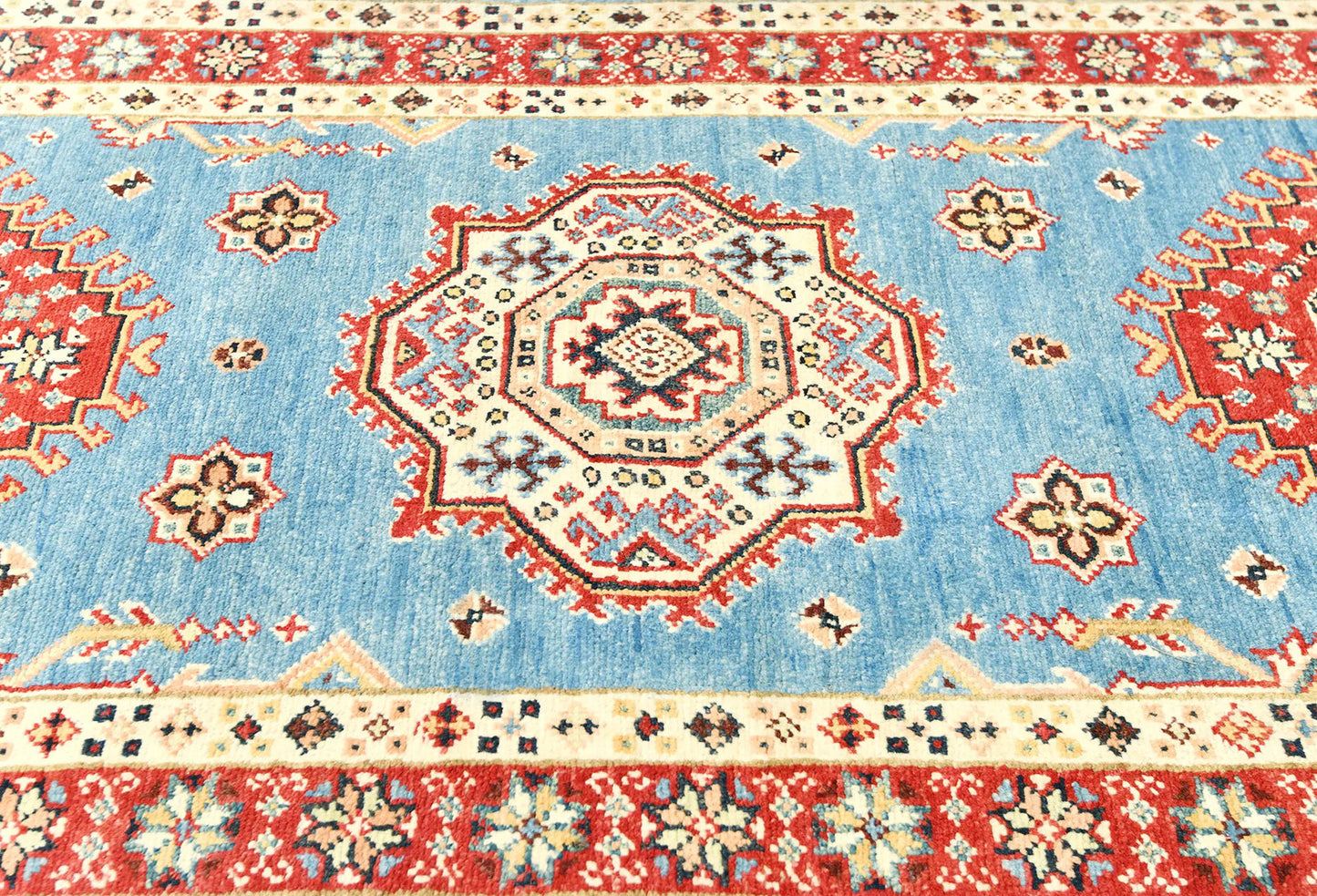 Tribal Geometric Kazak Runner Rug Farmhouse Boho