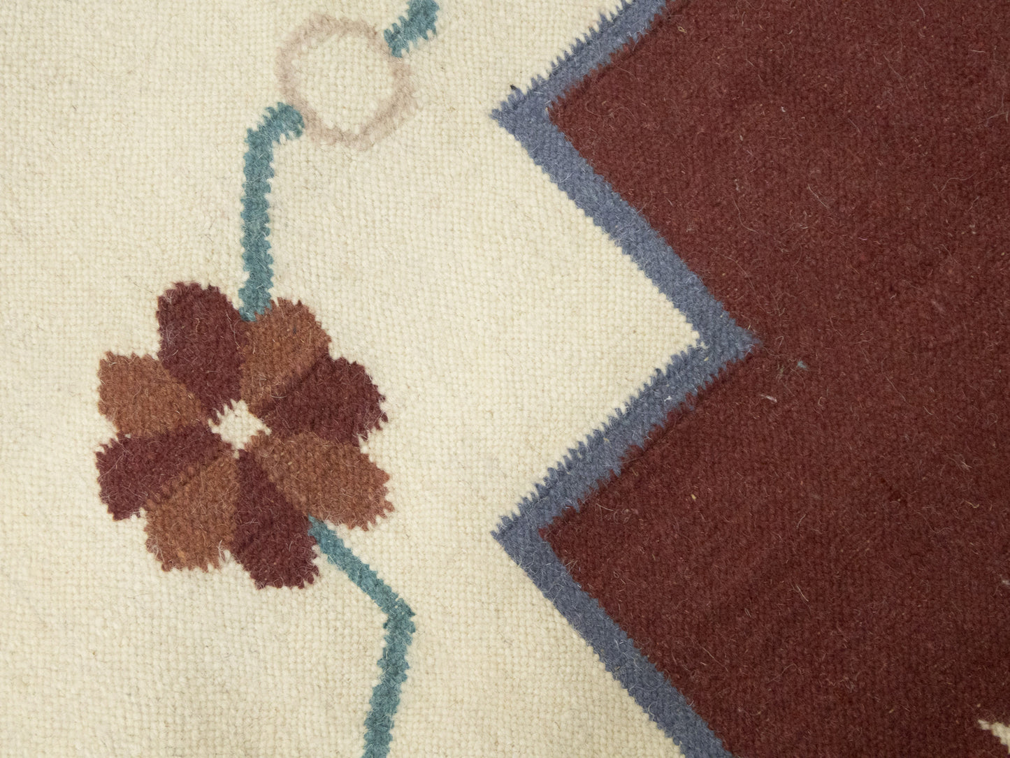 Reversible Hand-Hooked Dhurrie Oriental Rug