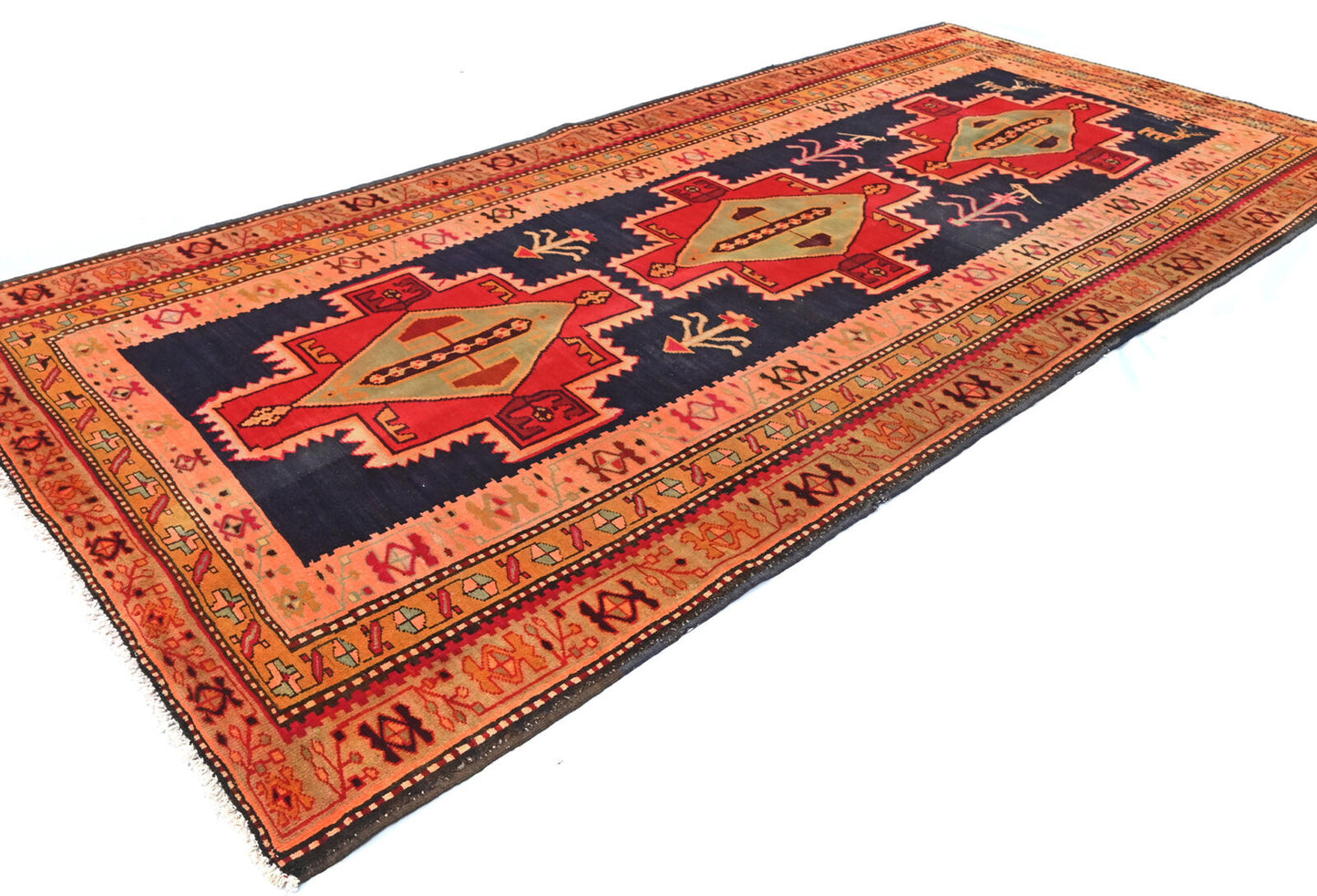 Handmade Vintage Oriental Runner Rug Tribal