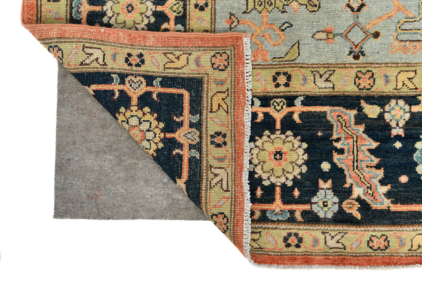 Tribal Geometric Heriz Serapi Oriental Rug Living