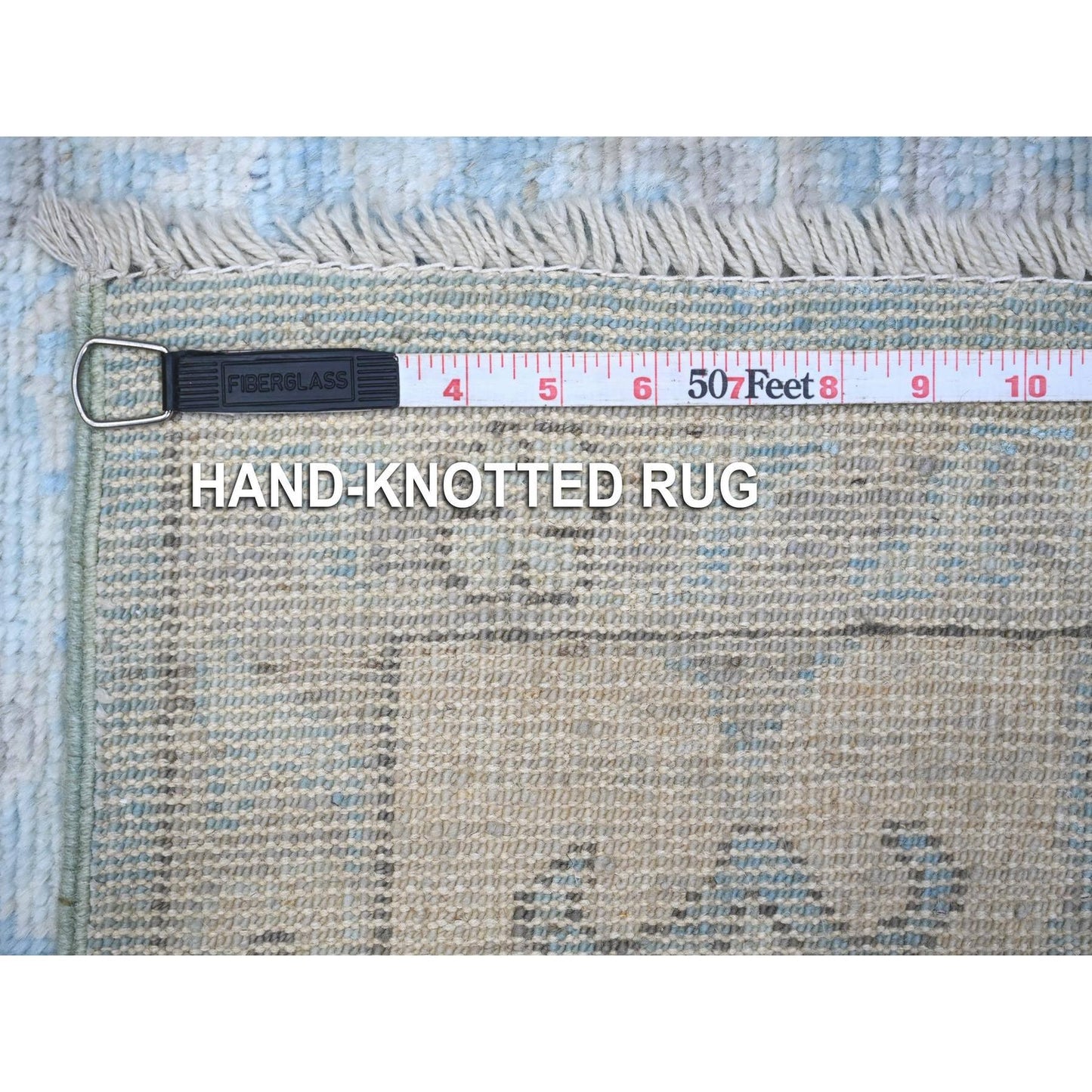 6'2"X8'10" Argentina Blue Natural Dyes Angora Oushak Oriental Rug