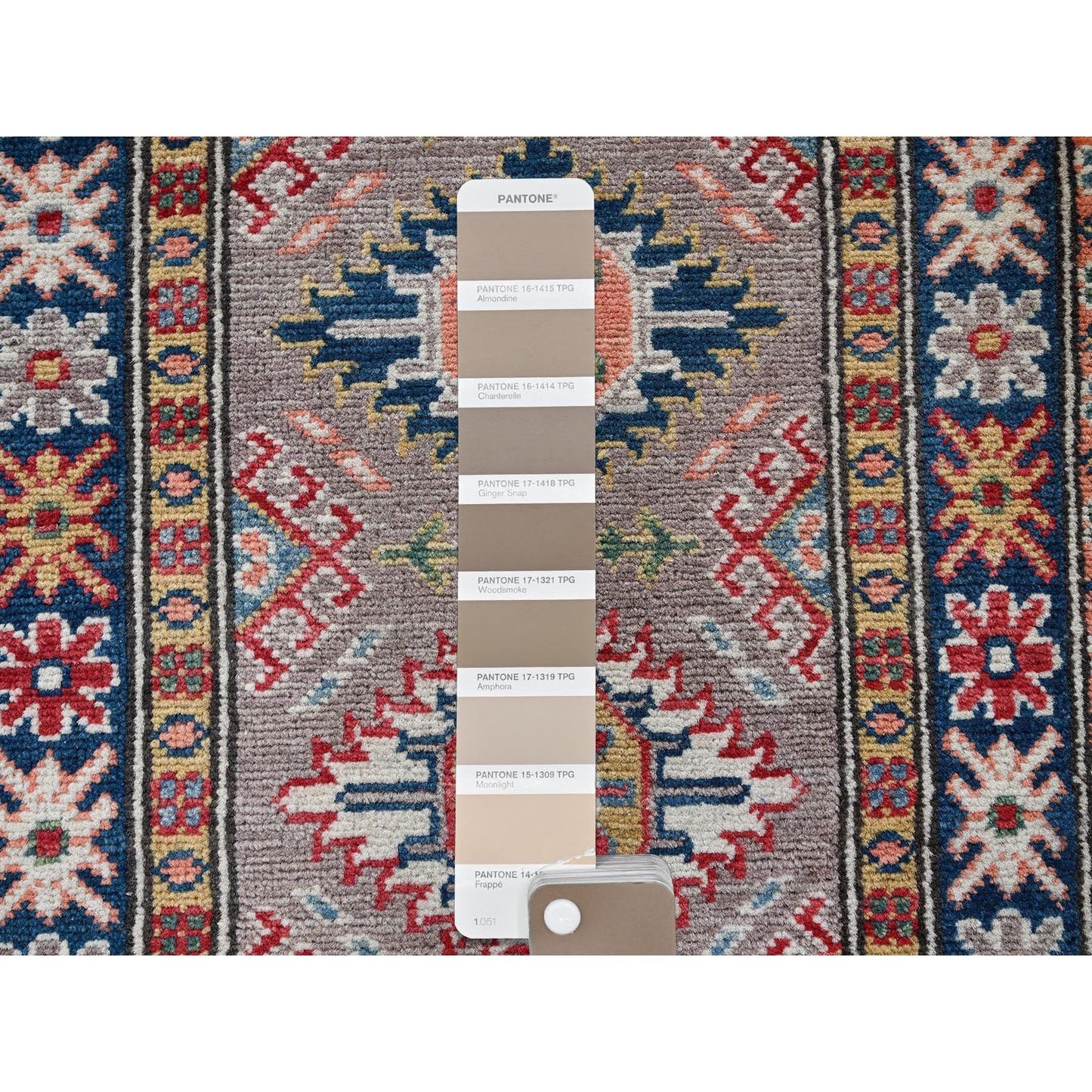 2'X5'9" Brown Kazak With Tribal Design Hand Knotted Soft Wool Runner Rug