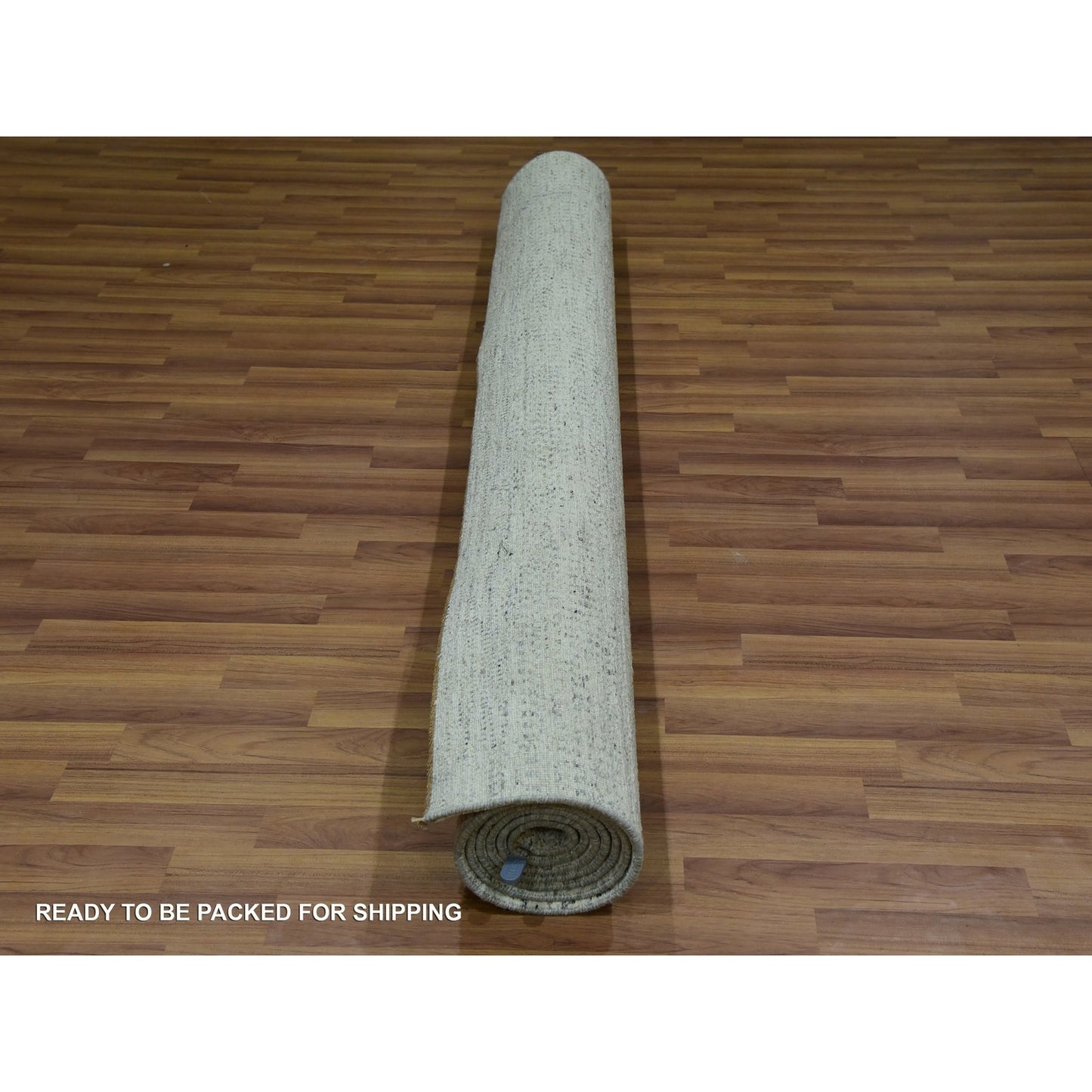 5'10"X9'1" Origami White Modern Grass Design Hand Knotted Oriental Rug