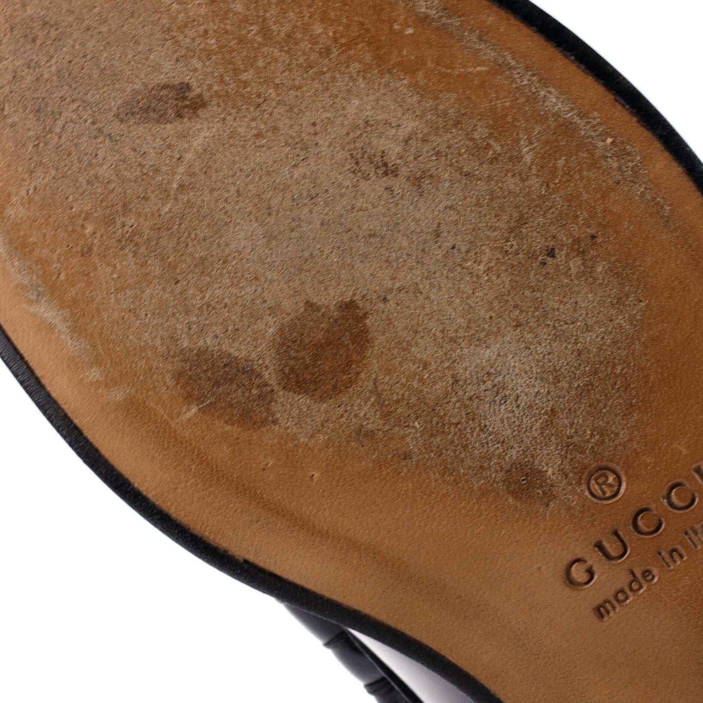 Gucci Men'S Kaveh Tassel Loafers Leather With Gg Coated Canvas