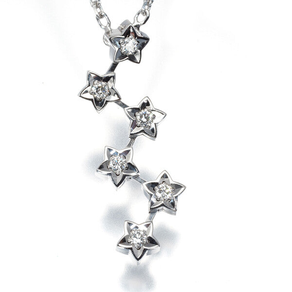 Chanel Necklace Comet Diamond Star 18K 750 White Gold