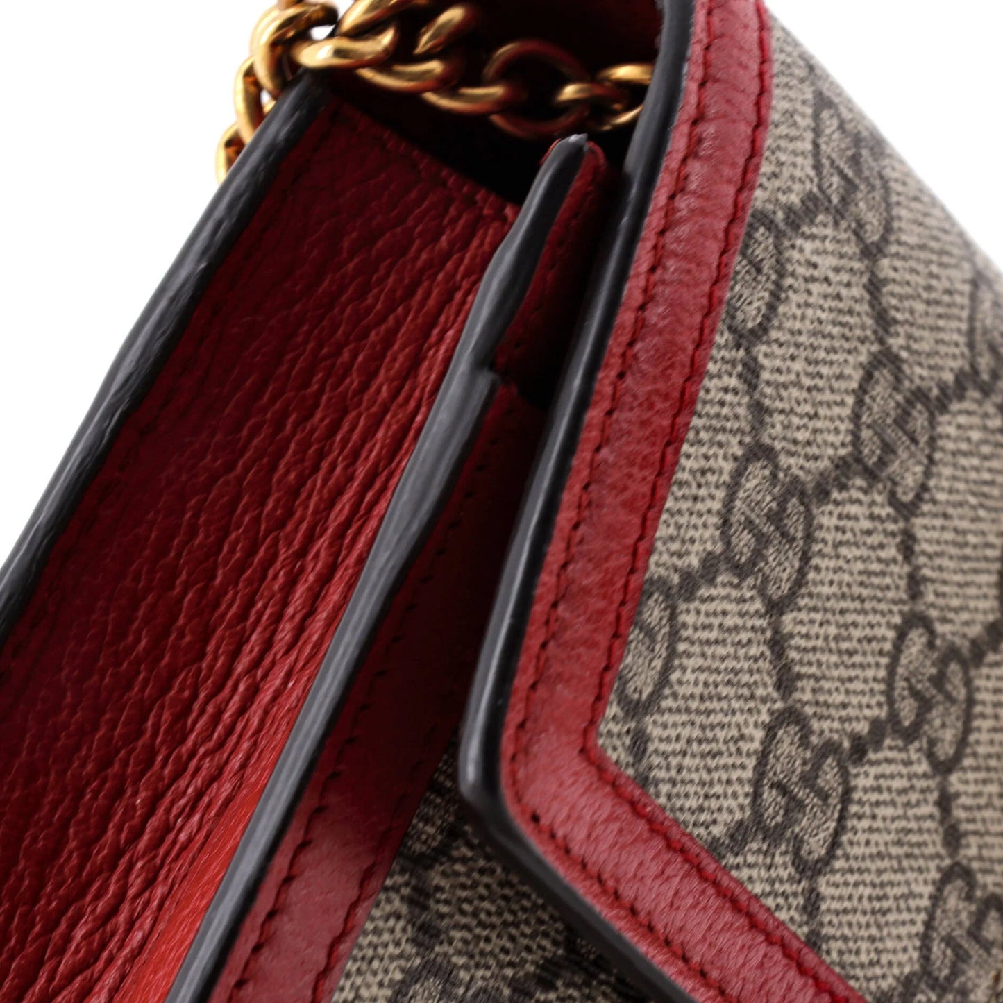 Gucci Queen Margaret Chain Wallet Gg Coated Canvas Mini