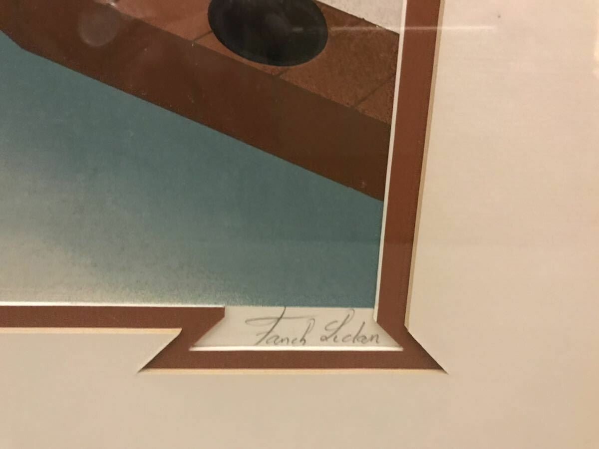 Fanch Ledan (France) - Interior With Picasso Original Lithograph Signed Framed