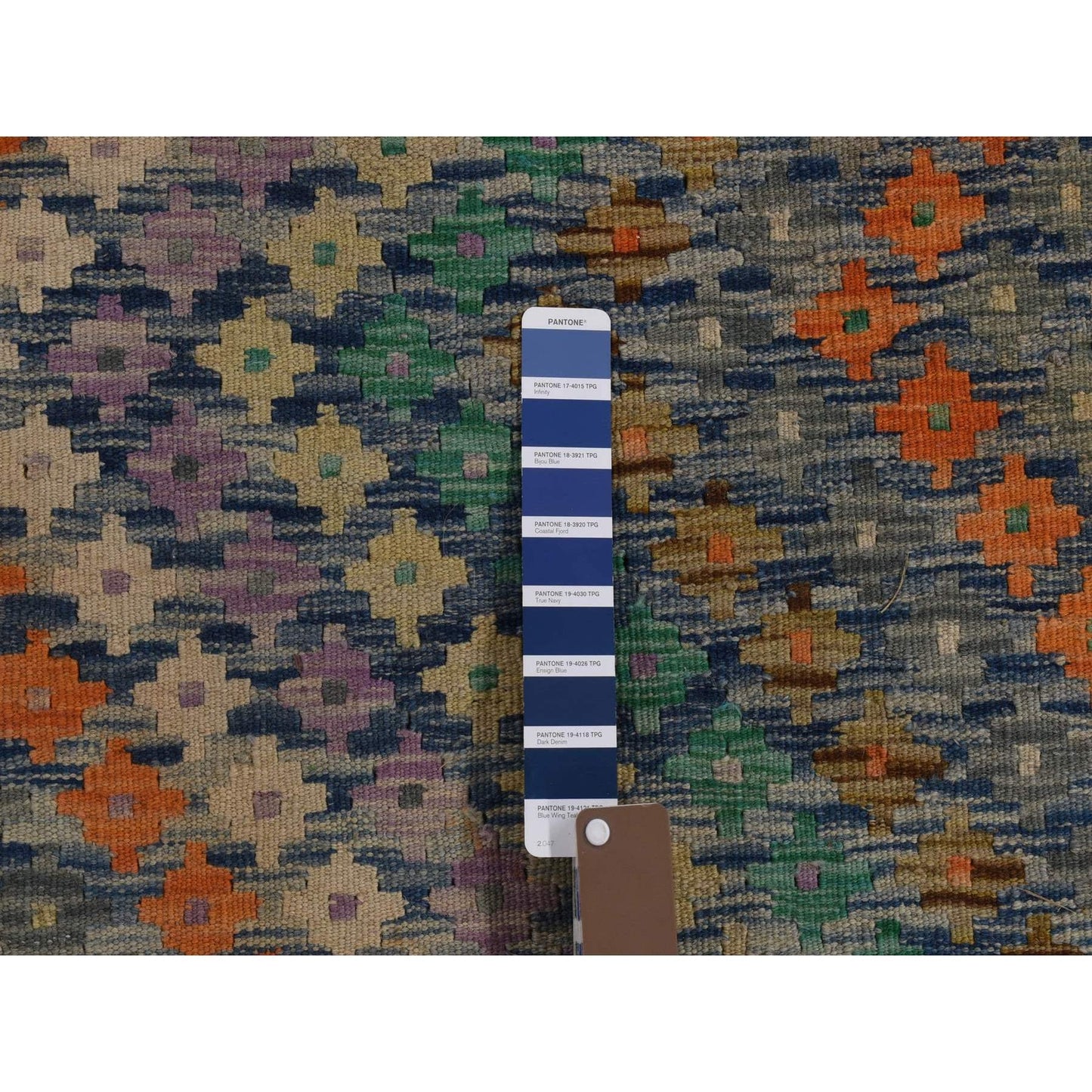 10'2"X13'7" Colorful Hand Woven Afghan Maimana Kilim Pure Wool Rug