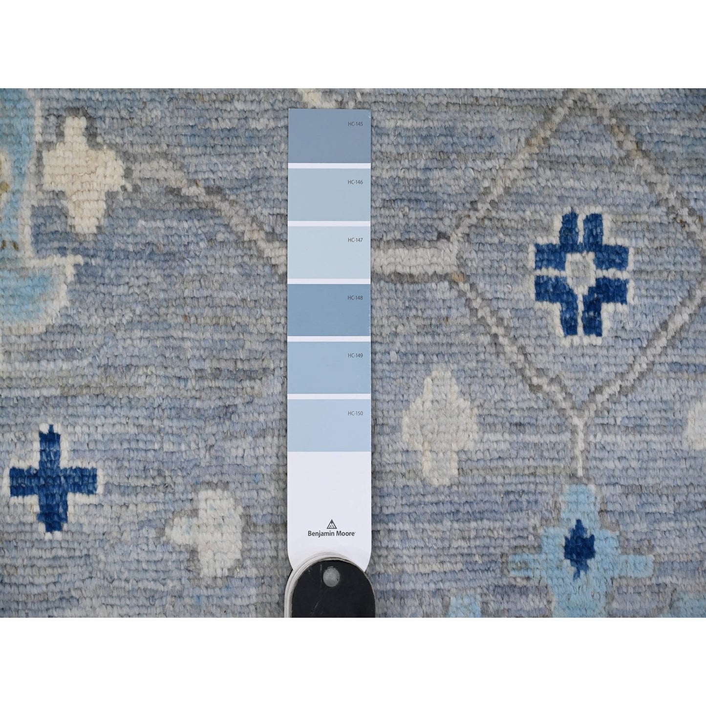 10'X10' Air Force Blue Wool Weft Angora Oushak Square Oriental Rug