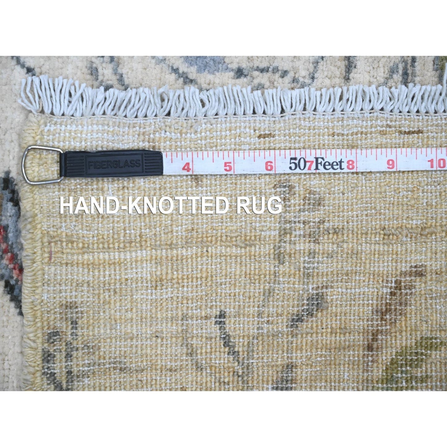 4'X6' Ivory Sparrows On The Tree Peshawar Soft Wool Hand Knotted Rug
