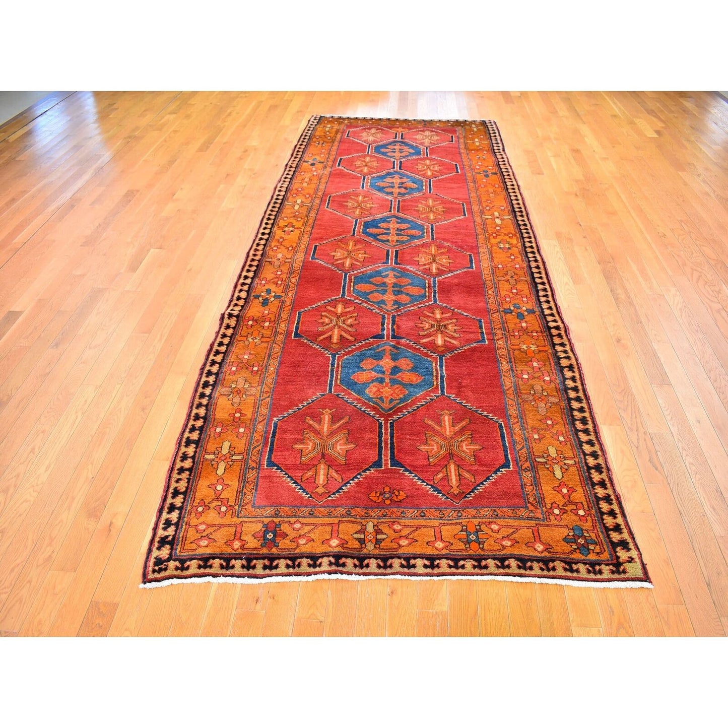 5'X12'9" Old West Farsian Wide Gallery Size Runner Wool Handknotted Rug