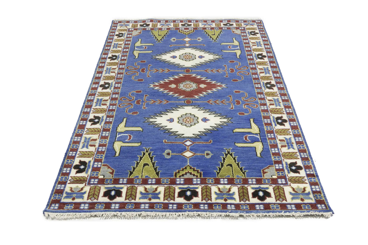 Kazak Oriental Area Rug Geometric Tribal Design