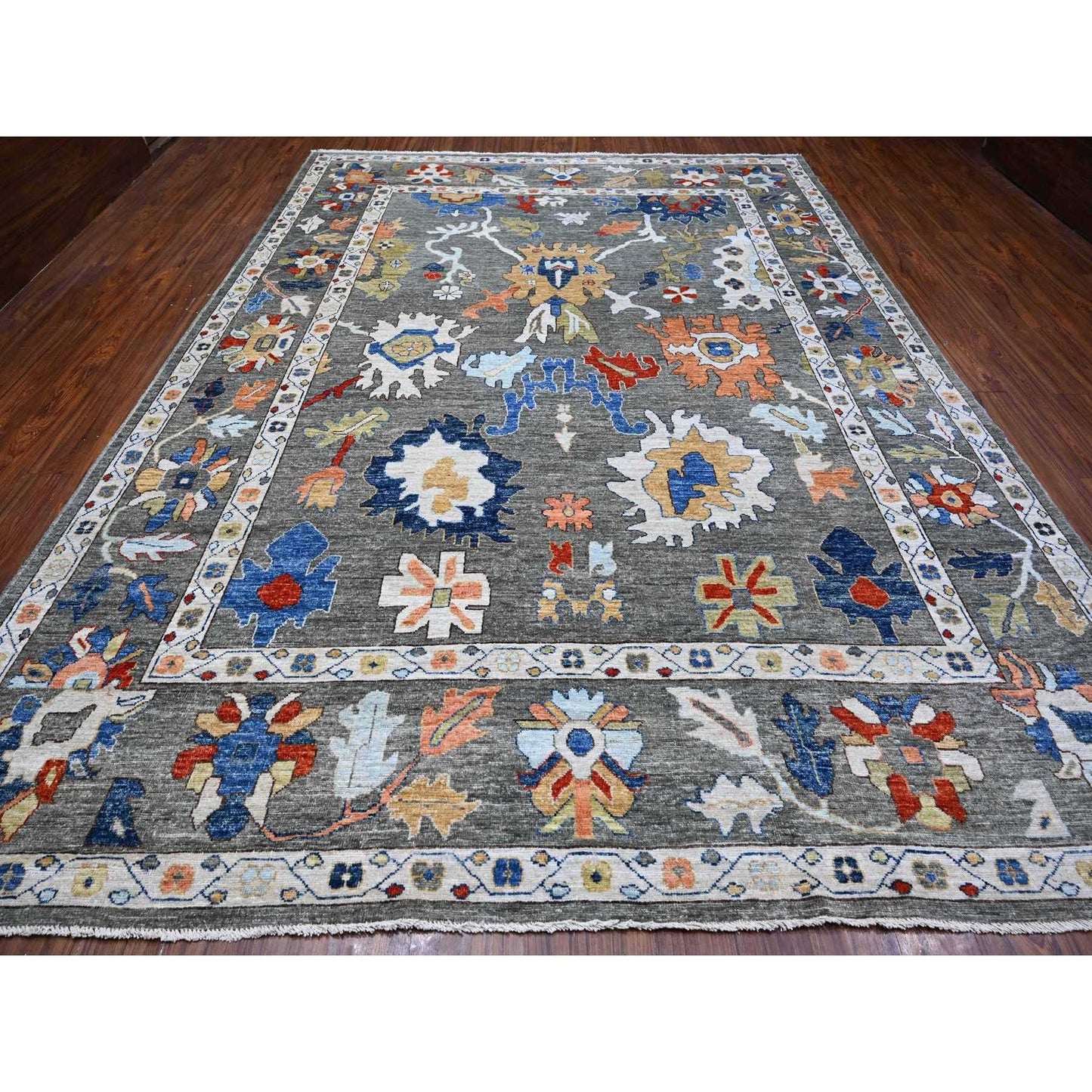 9'9"X13'4" Vintage Gray Vegetable Dyes Angora Oushak Oriental Rug