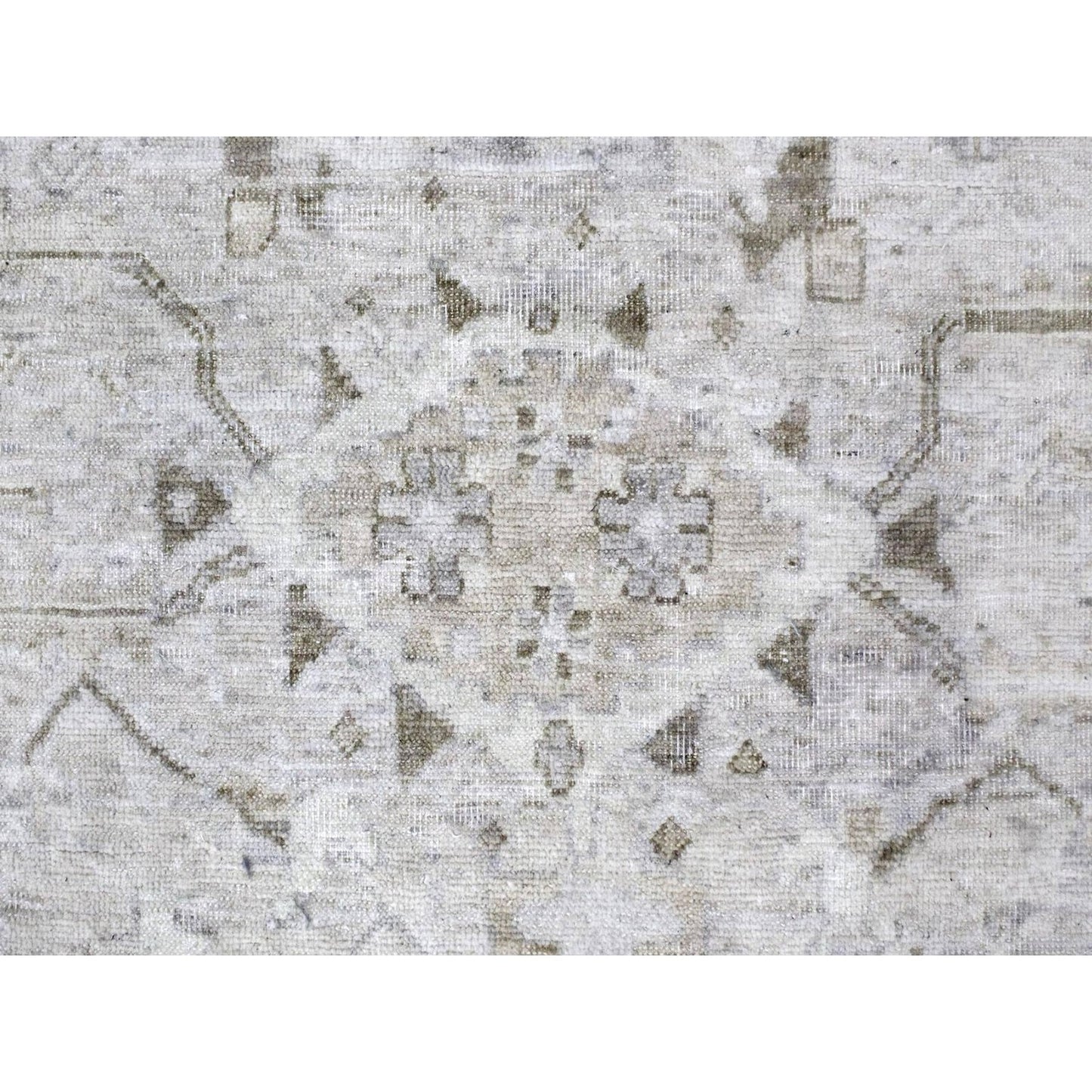9'X12' Gray Vintage Tebraz All Over Design Hand Knotted Oxidized Wool Rug