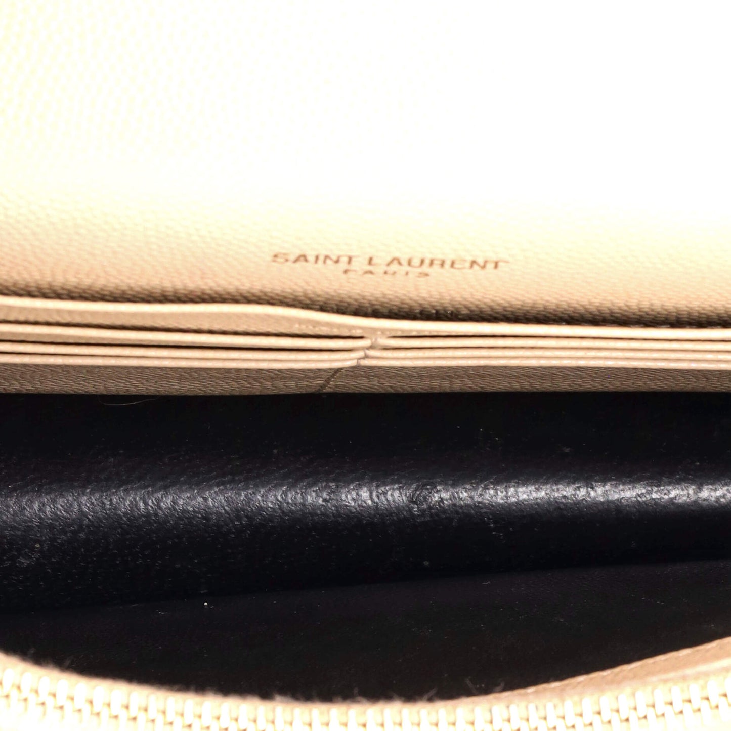 Saint Laurent Classic Monogram Wallet On Chain Matelasse Chevron Leather Small