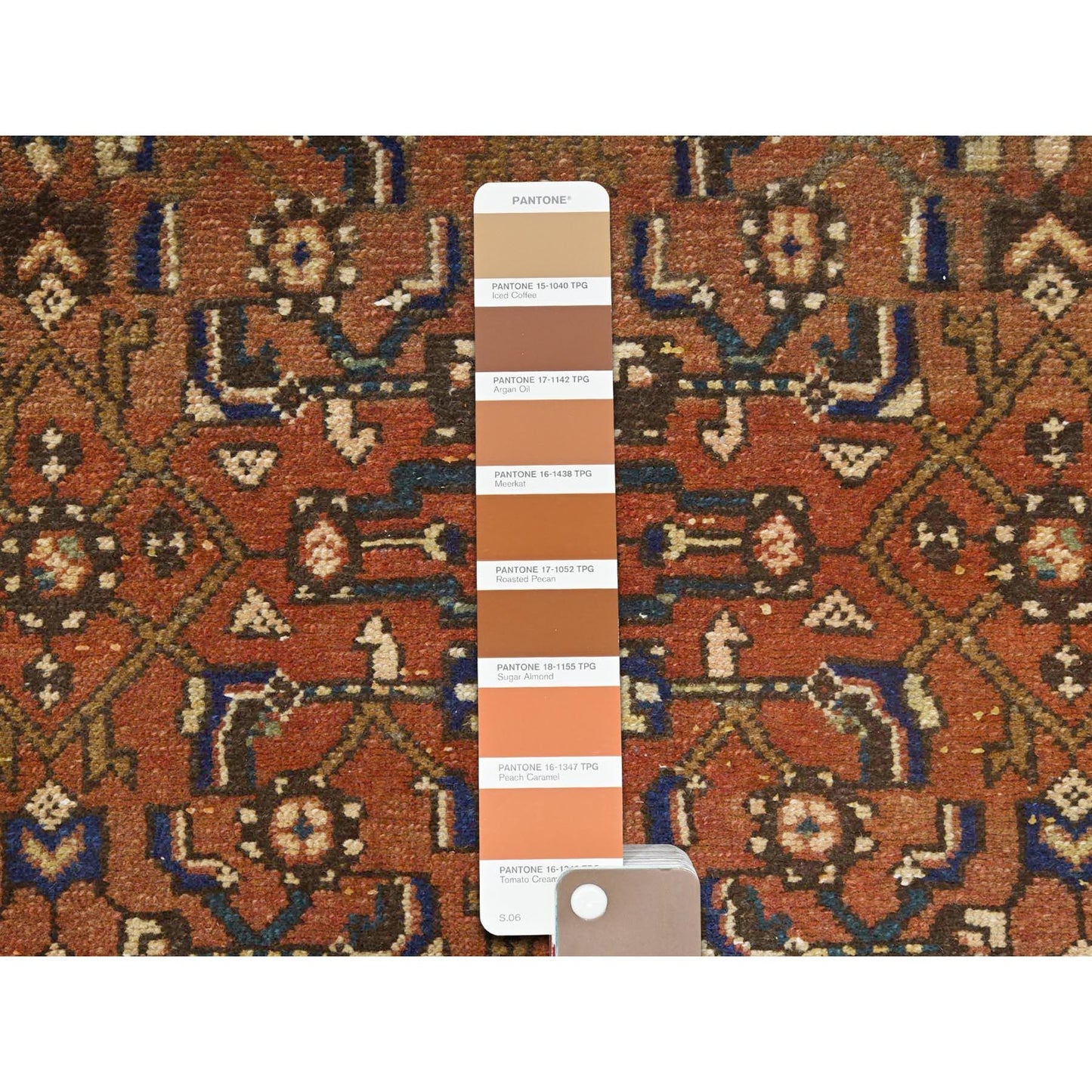 3'7"X9'10" Brown Vintage Farsian Worn Wool Hand Knotted Wide Runner Rug