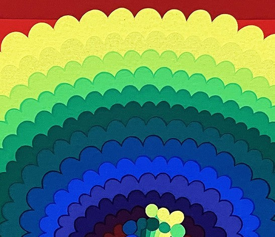 Ay-O (??) "Peacock I" 1976 Signed Silkscreen Rainbow Art 5/200 Fluxus Japan