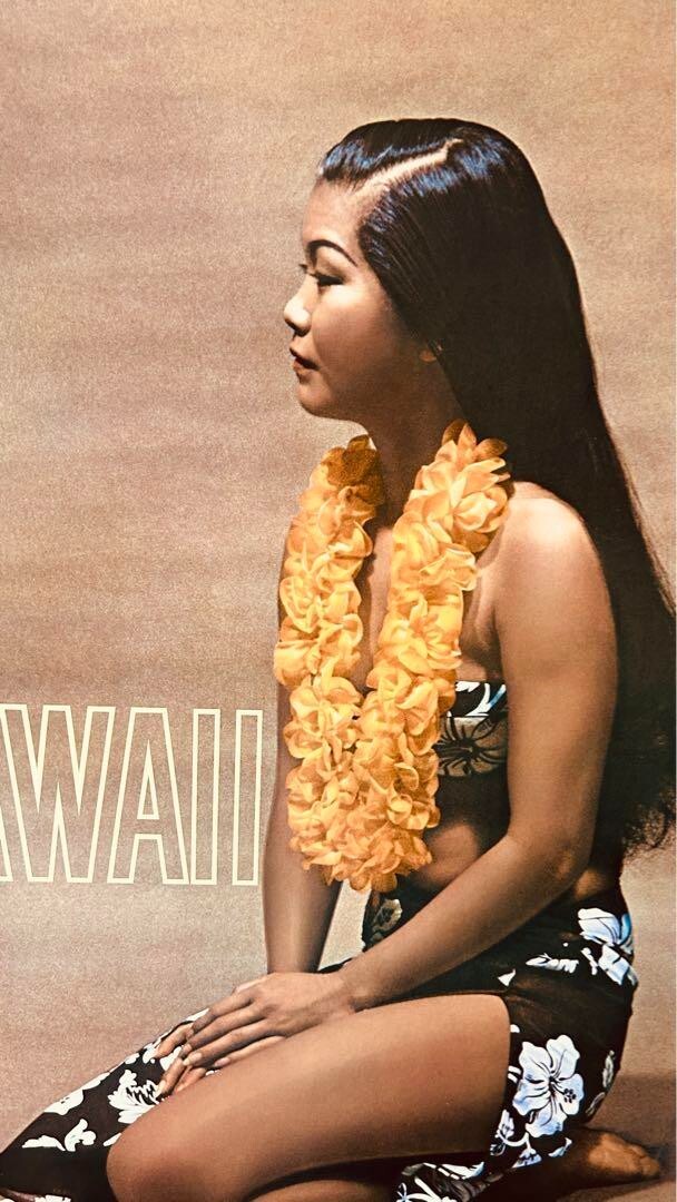 Pan American Ariline Pan Am Original Vintage Poster Hawaii Linen Backed