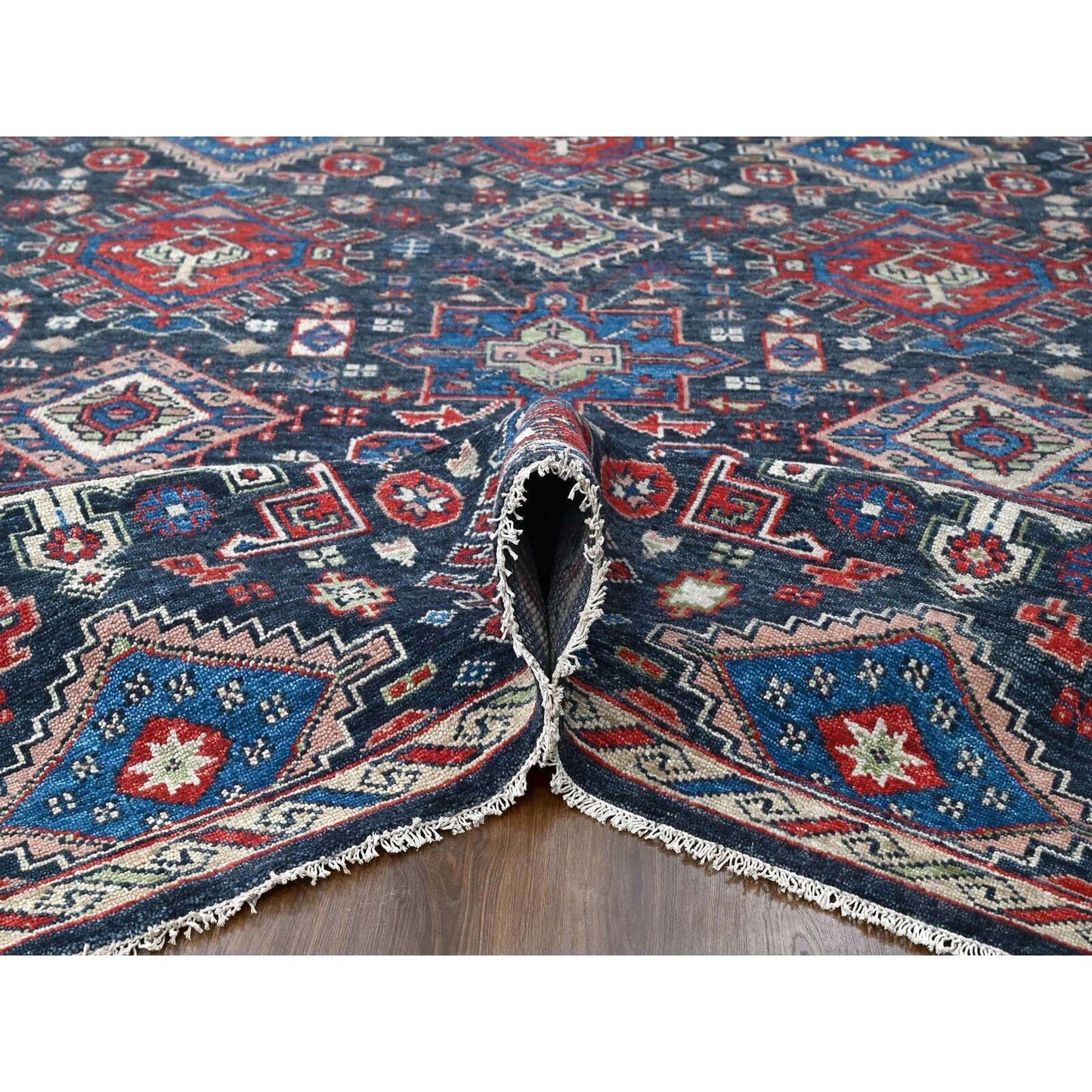 12'X18' Black Supple Organic Wool Hand Knotted Oversize Oriental Rug