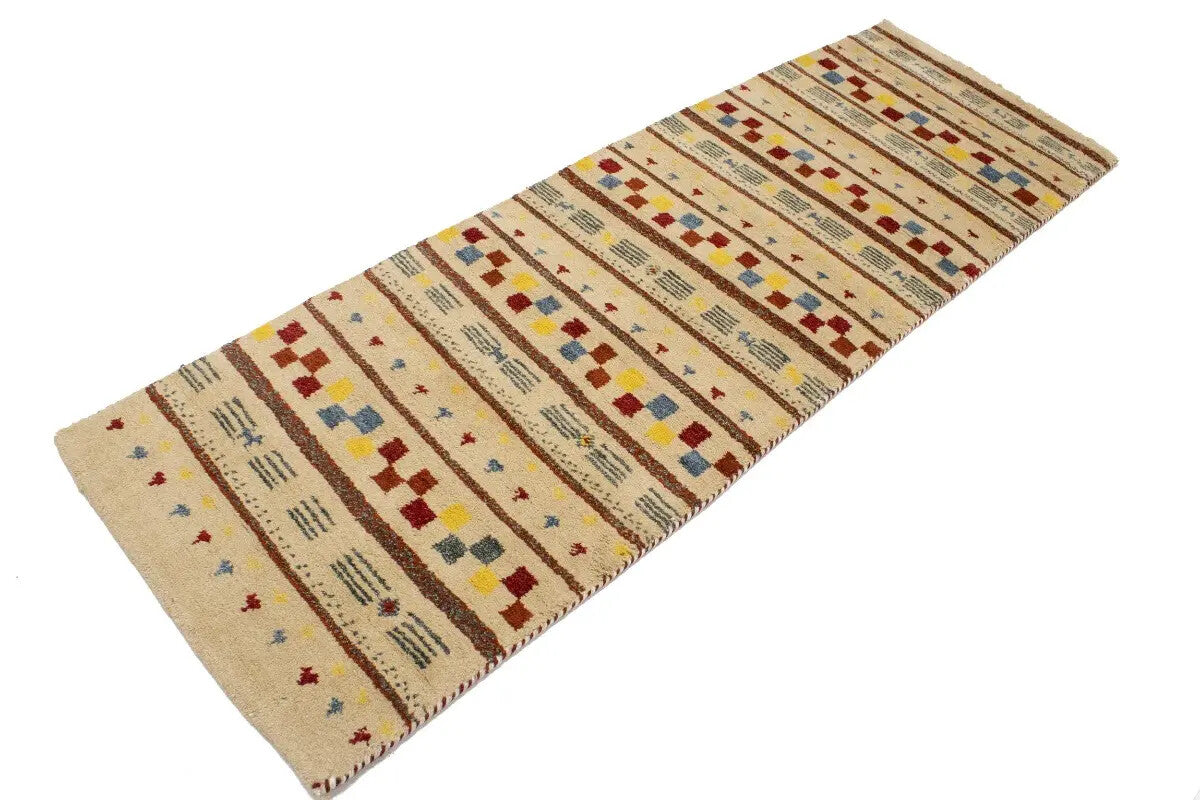 Handmade Stripes Tribal Indo-Gabbeh Runner Rug