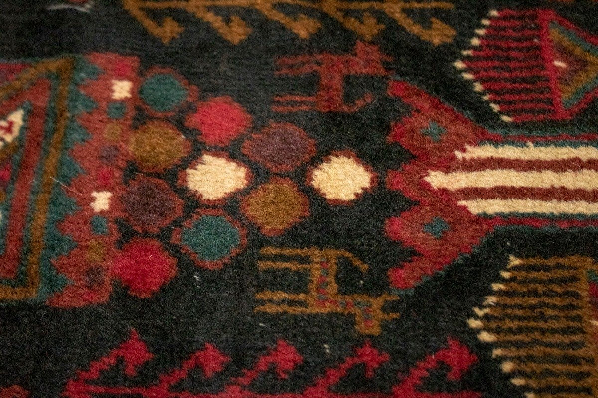 4'4X9'7 Ft Handmade Wool Vintage Tribal Style