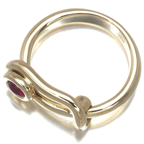Hermes Rare Ring Ruby Eu53 18K 750 Yellow Gold