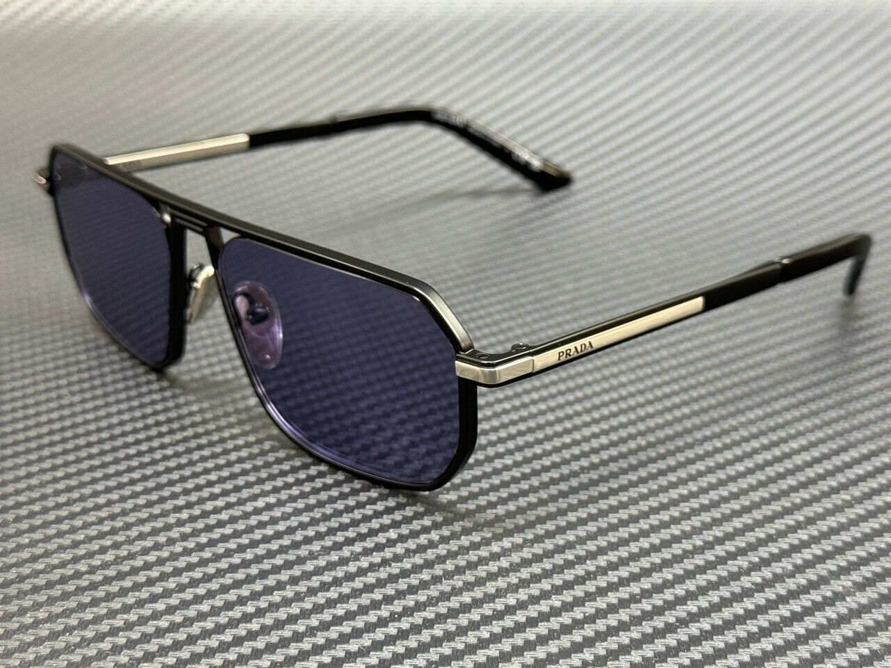 PRADA PR A53S 1BO05Q Matte Black Violet Mirror