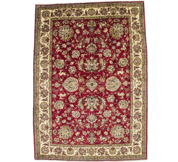 8X12 ft Vintage Red Oriental Rug Classic Floral