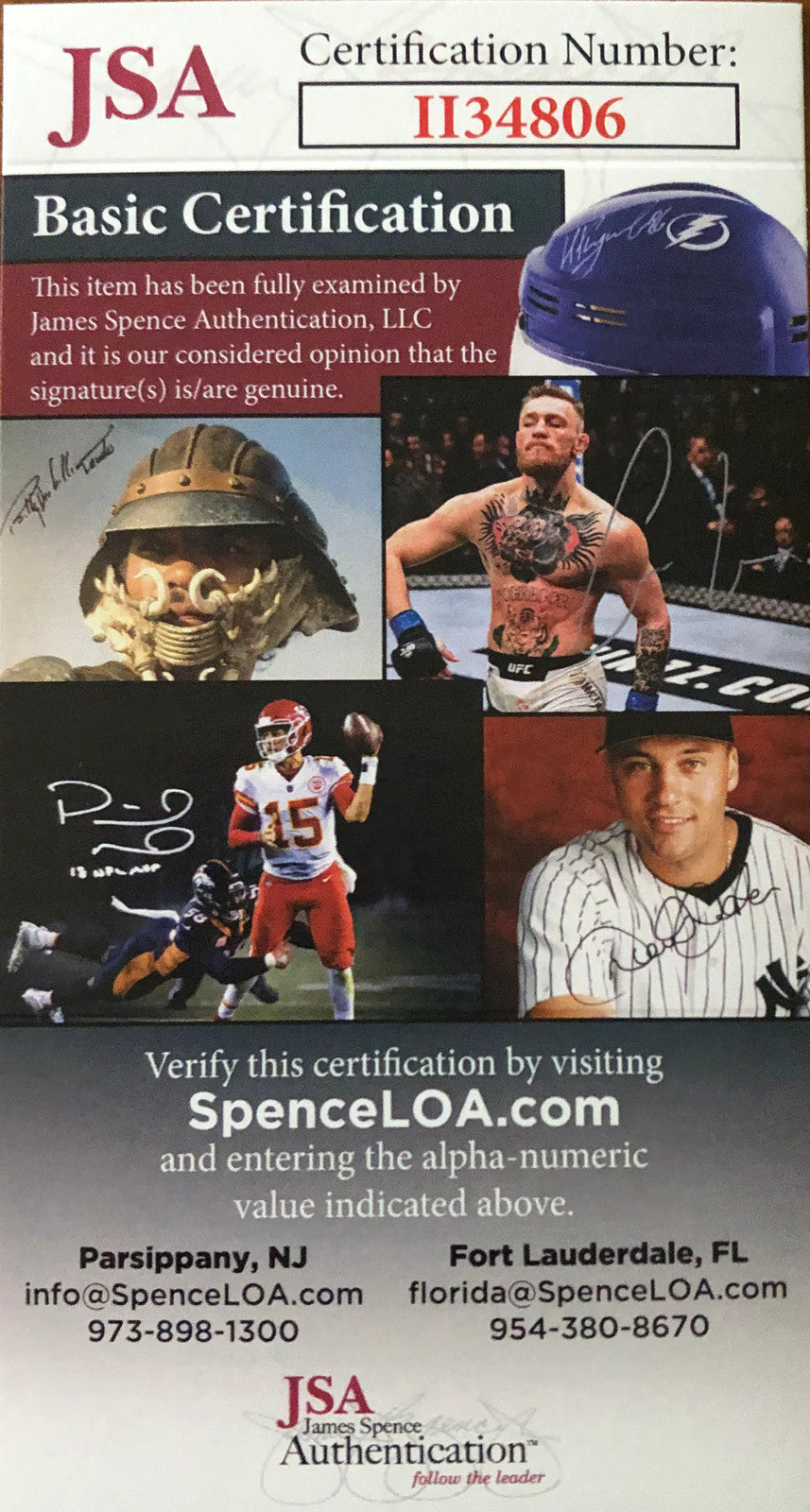 Gary Carter Autographed 3X5 Index Card (Jsa)