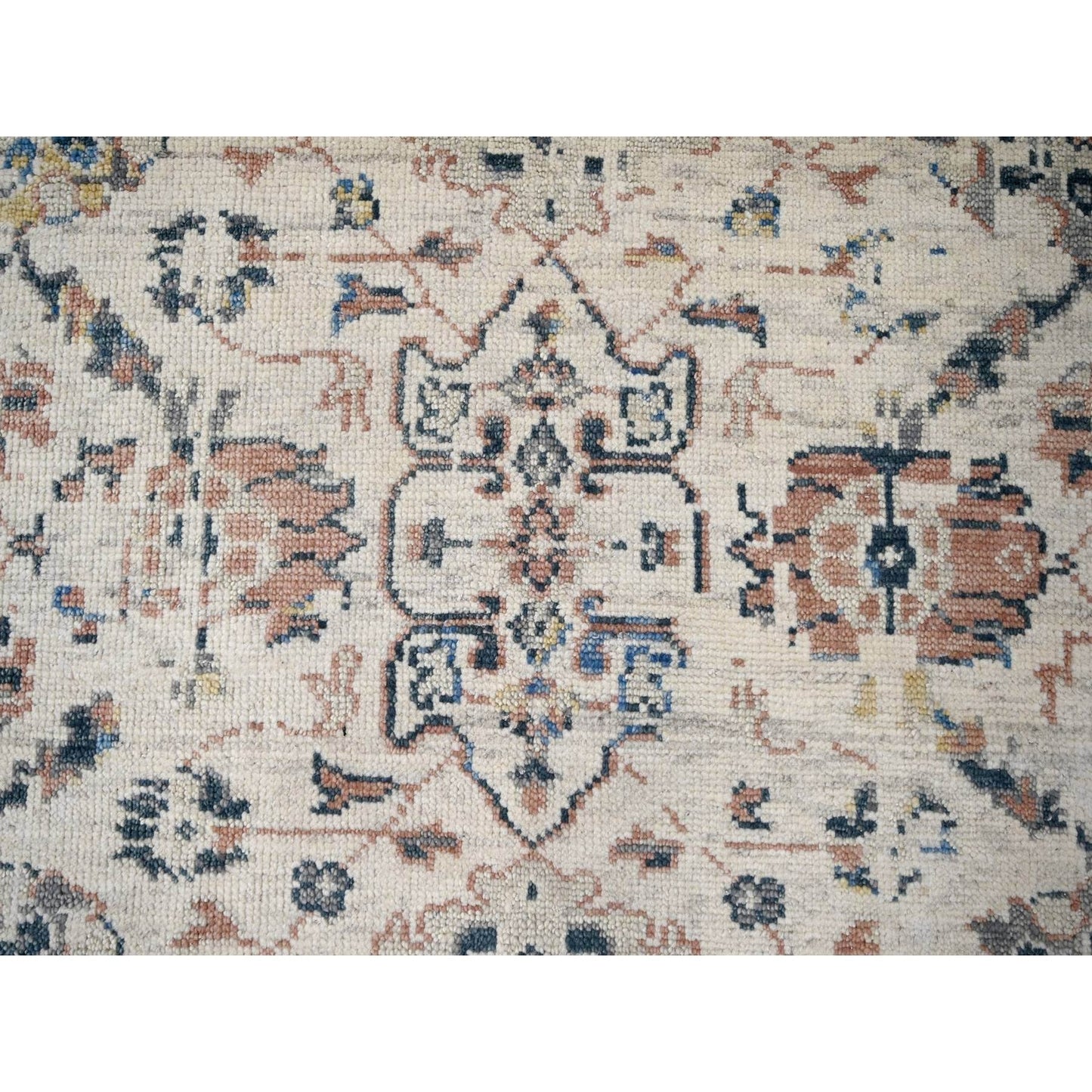 11'10"X17'8" Ivory Mahal Design 100% Wool Hand Knotted Oriental Rug