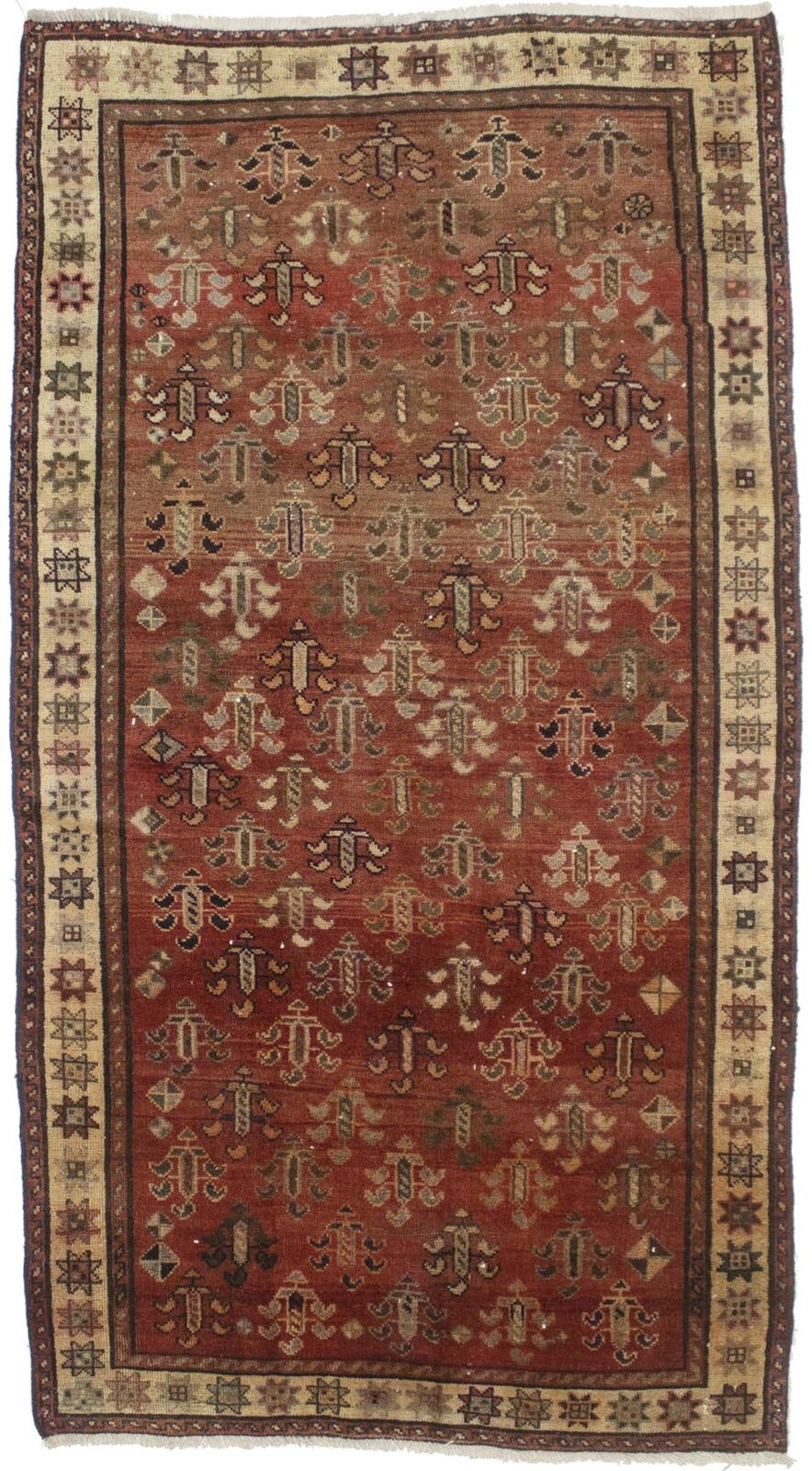 5X9 Ft Rare Size Antique Oriental Rug Floral