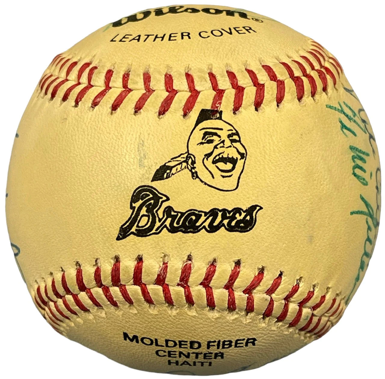 Mlb Legends Autographed Official Braves Logo Baseball (Jsa)