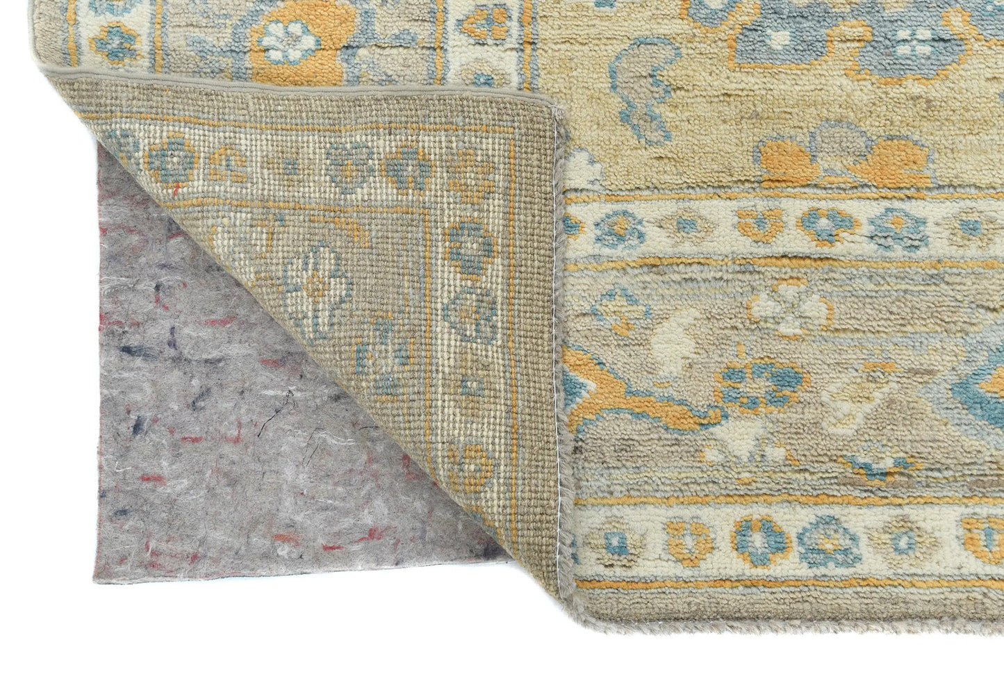 Oushak Pakistan Oriental Rug Muted Colors Floral