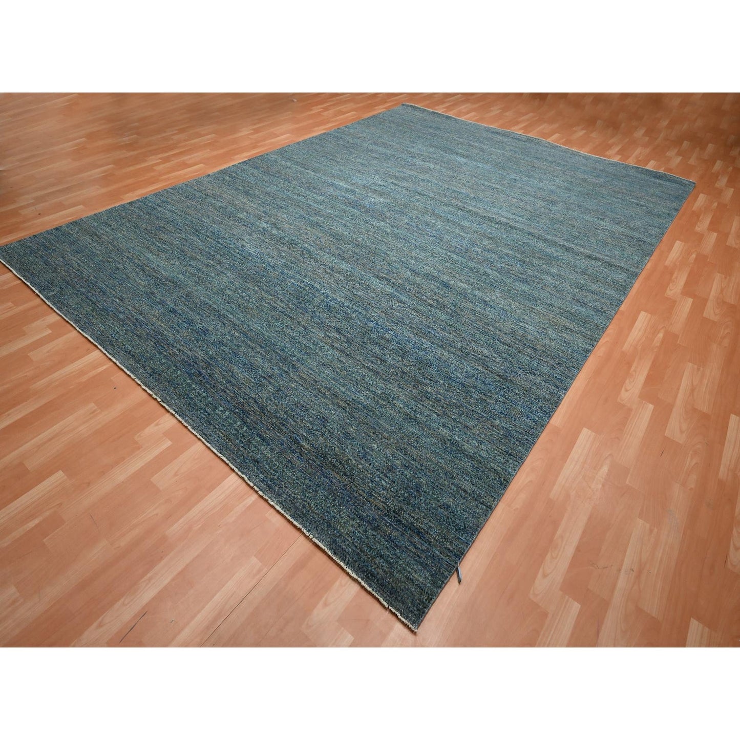 10'1"X14' Imperial Blue Kohinoor Small Design Hand Knotted Pure Wool Rug