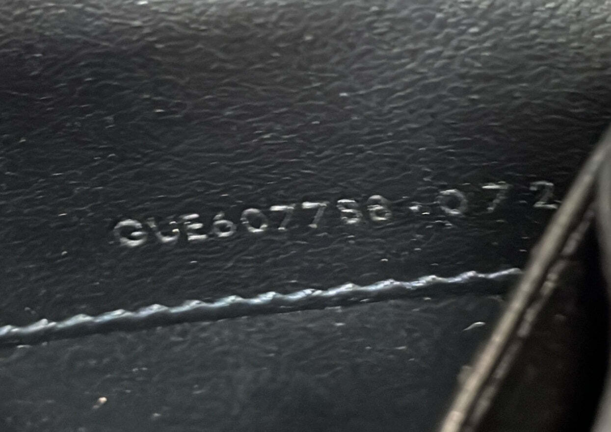 Saint Laurent Uptown Chain Wallet Crocodile Embossed Leather