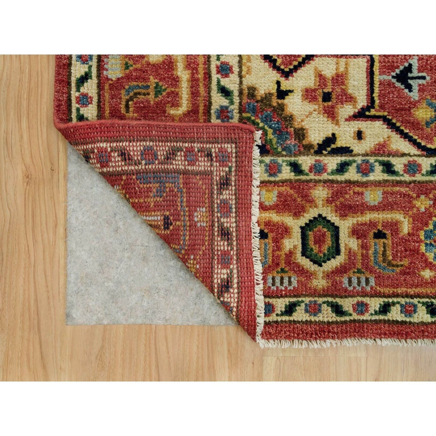 9'X12' Indian Red Hand Knotted Heris Serapi Pure Wool Oriental Rug