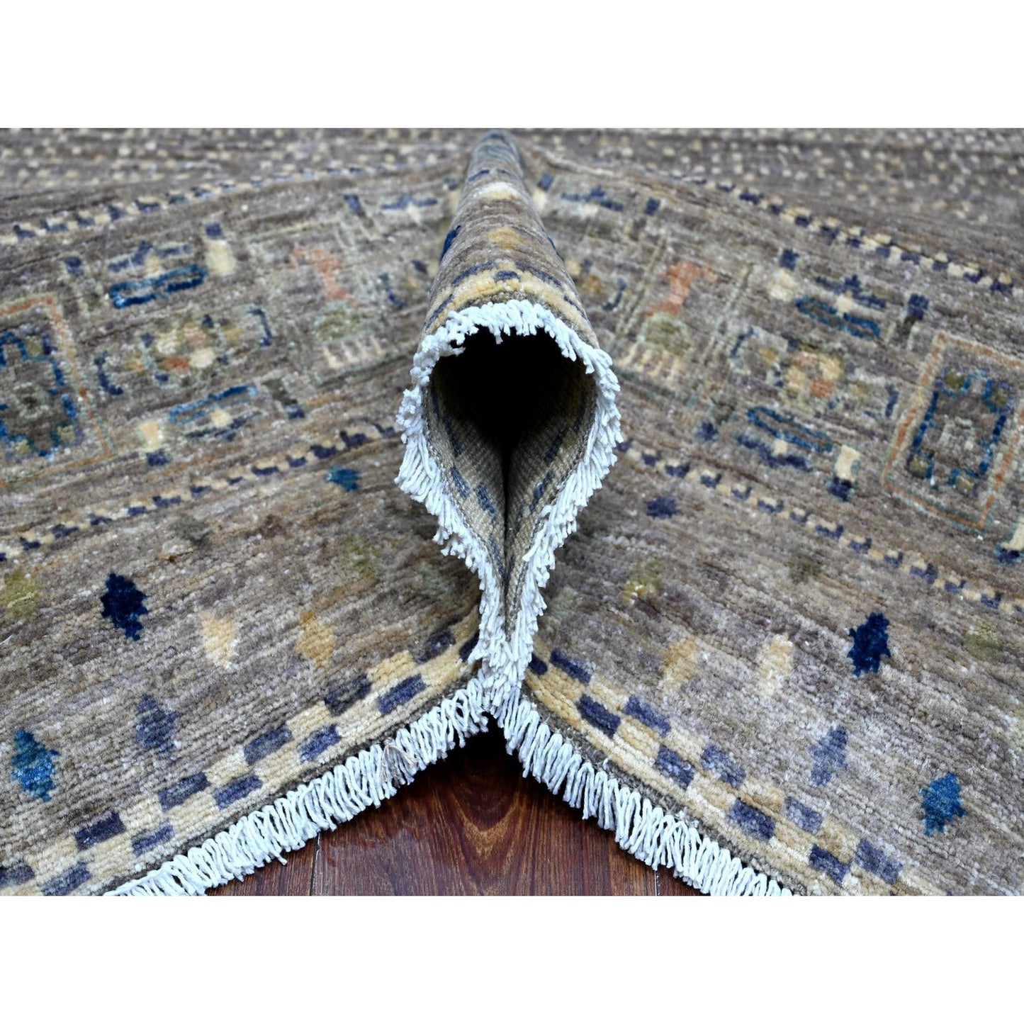 9'1"X11'8" Mindful Gray Fine Kashkuli Gabbeh Hand Knotted Oriental Rug