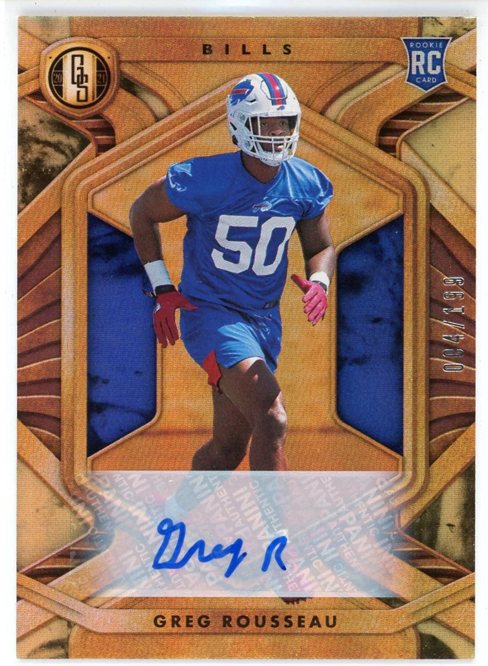 Greg Rousseau Autographed 2019 Panini Gold