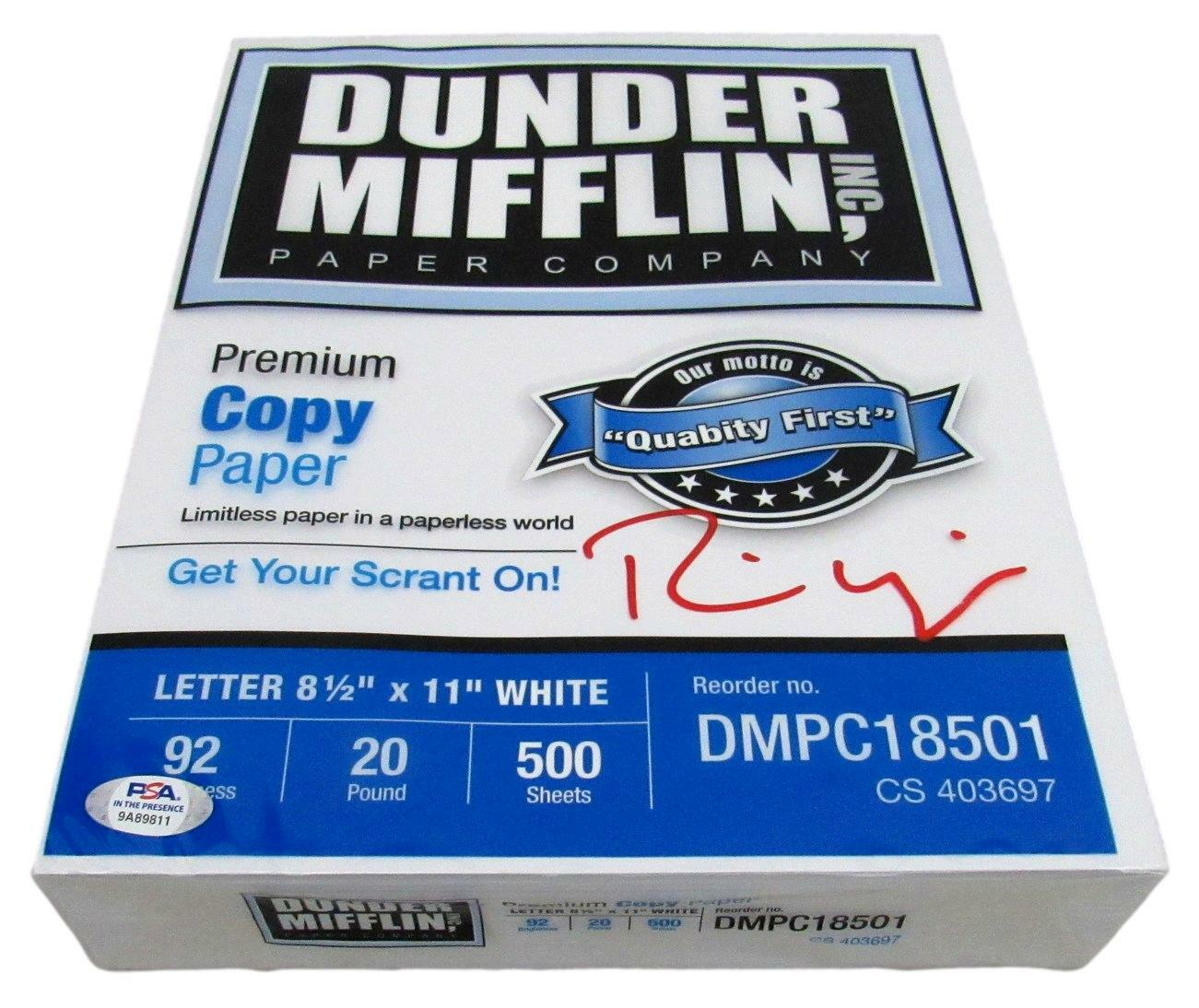 Rainn Wilson "The Office" Signed Dunder Mifflin