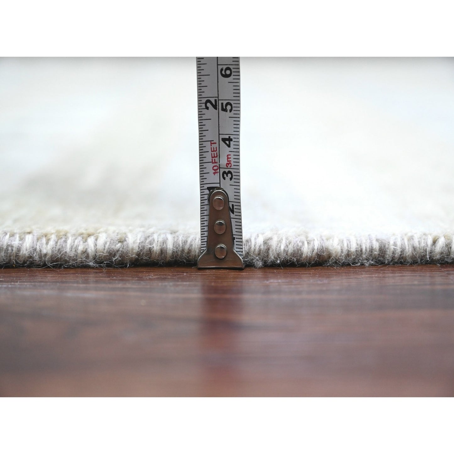 8'8"X11'8" Brown Bauhaus Inspired Line Design Hand Knotted Pure Wool Rug